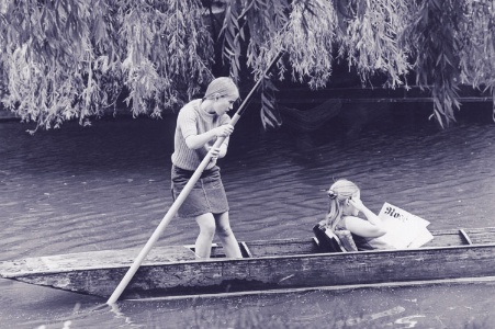 Girls punting on the river