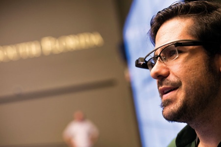 Man wearing Google Glasses
