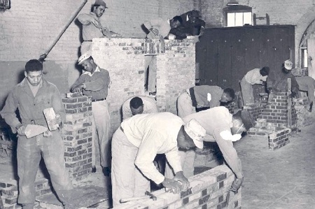 Men building internal walls