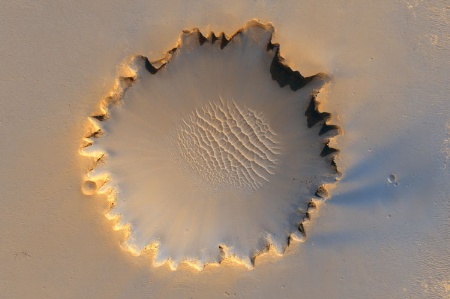 Large crater viewed from sky