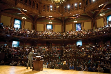 Michael Sandel giving a lecture