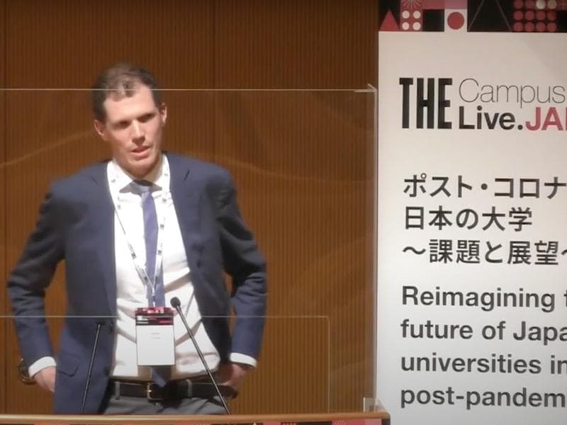 James Thorley, regional vice-president of the Asia-Pacific region at Turnitin, speaks at THE Campus Live Japan