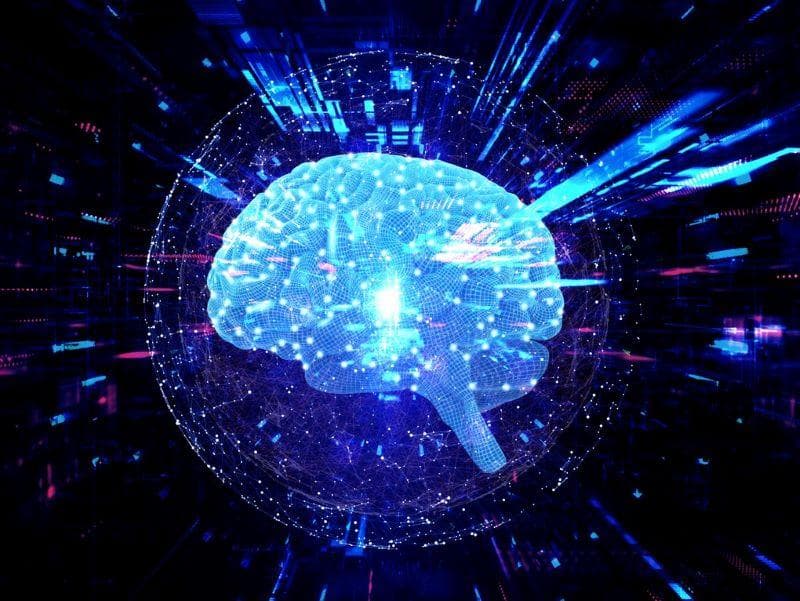 Image of a digital brain representing AI