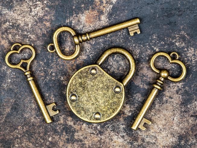 Vintage lock and keys