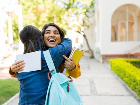 Mother congratulates daughter on university admission