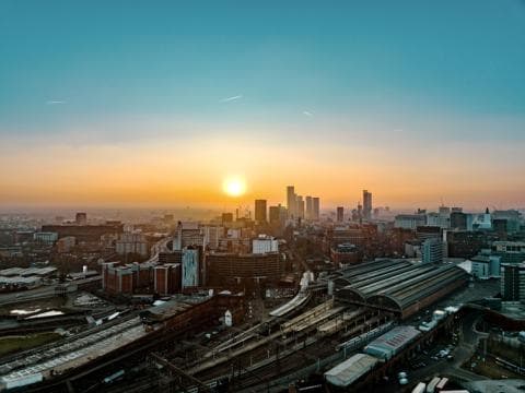 Manchester at sunset