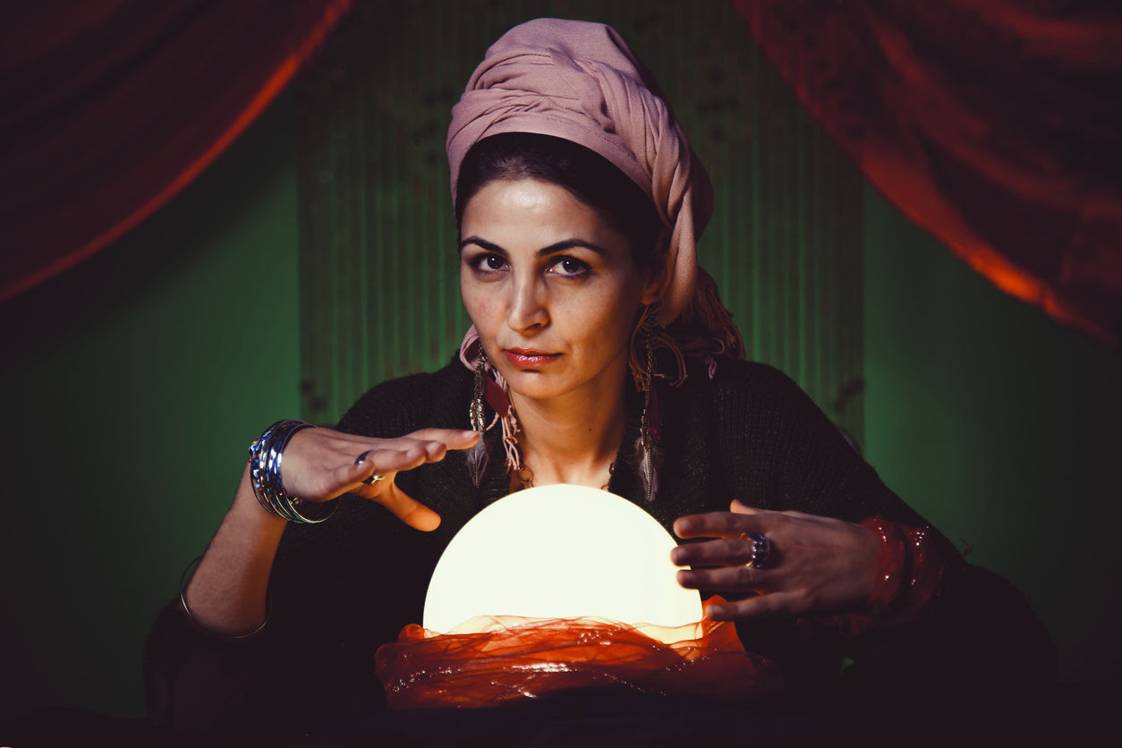 Fortune teller with crystal ball