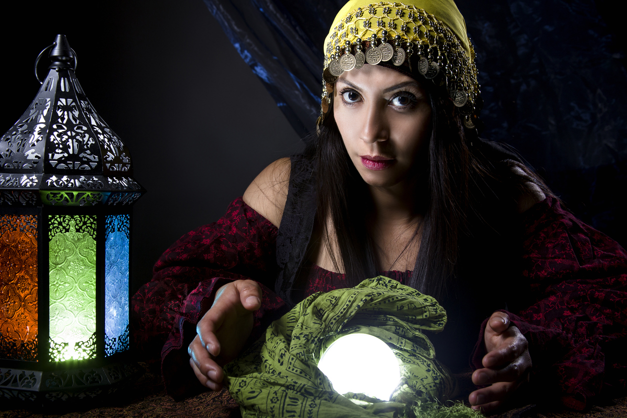 Fortune teller with crystal ball