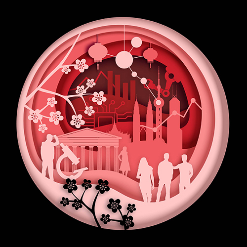 Illustrated cover to symbolise THE's Asia Rankings 2026