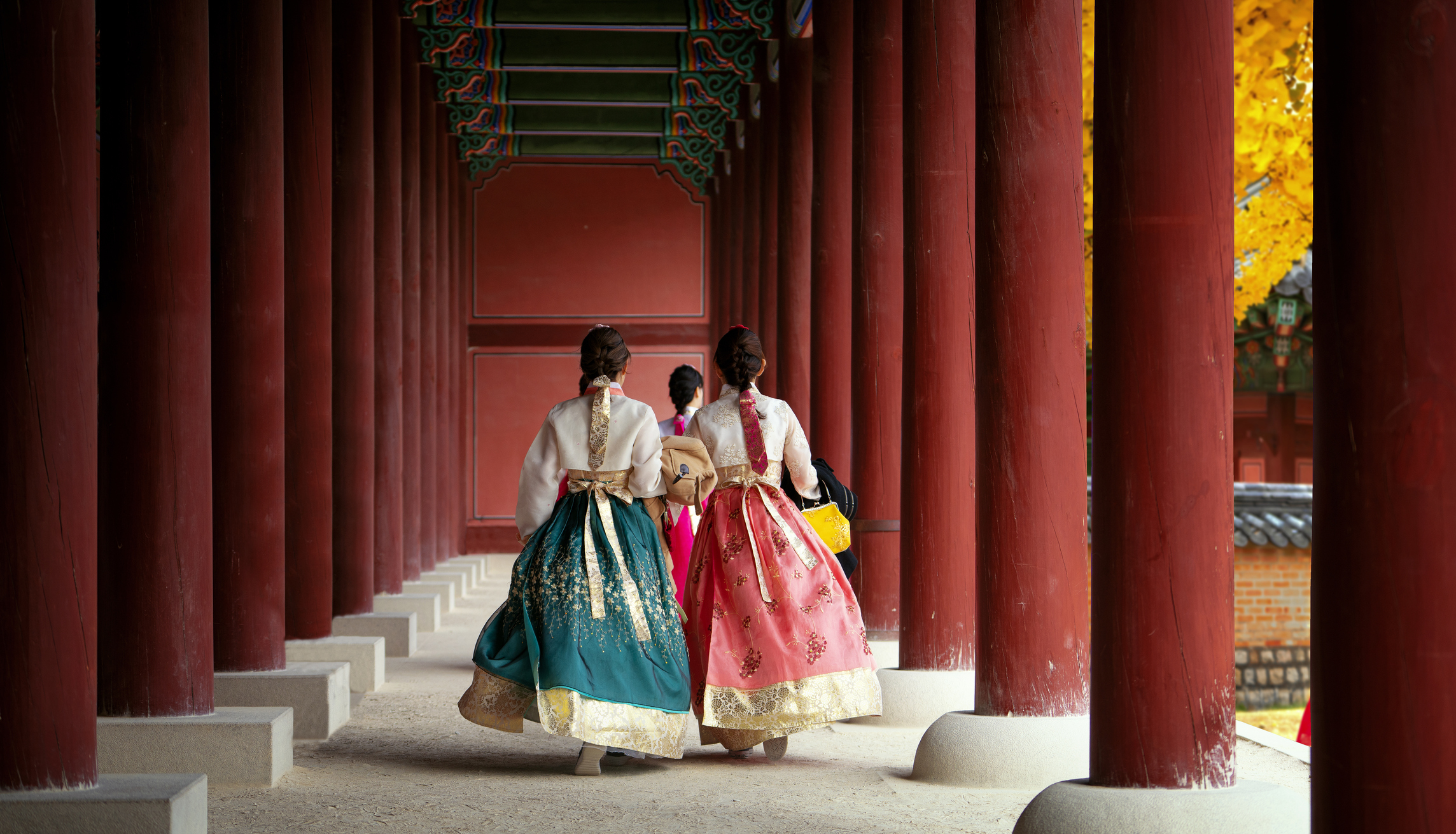 Women in traditional dress in Seoul, South Korea