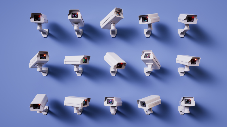 Multiple security cameras, symbolising OfS oversight
