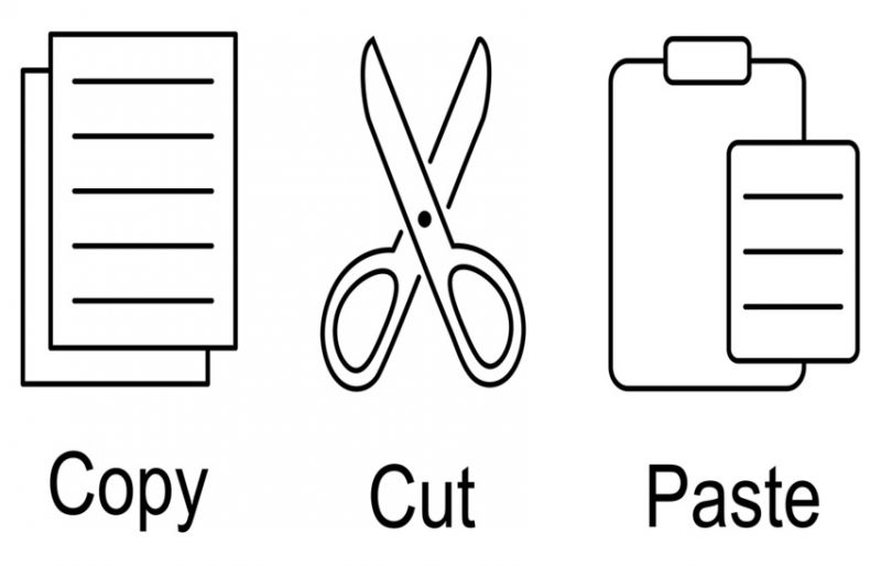 Copy and paste icons, symbolising plagiarism