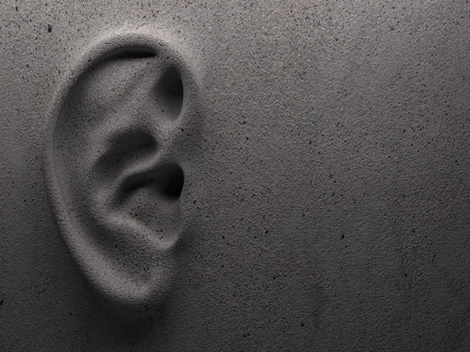 A ear on a wall, symbolising the difficulty of communication