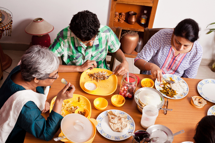 An Indian family dinner