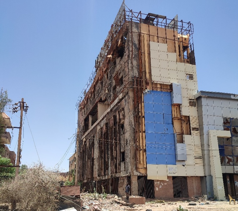 One of Mashreq University's shattered buildings