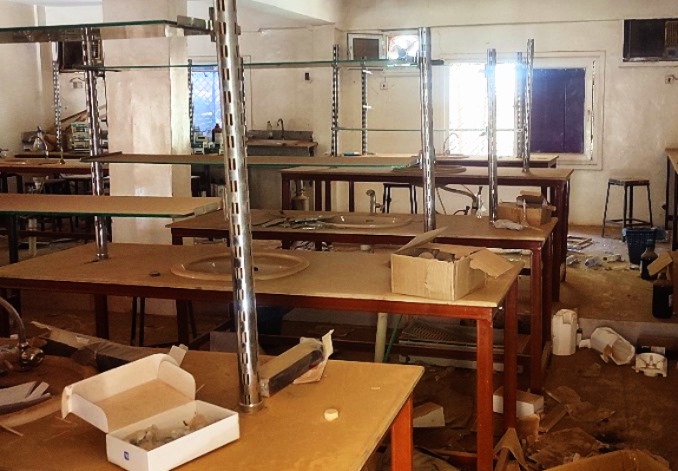 A shattered lab at Mashreq University