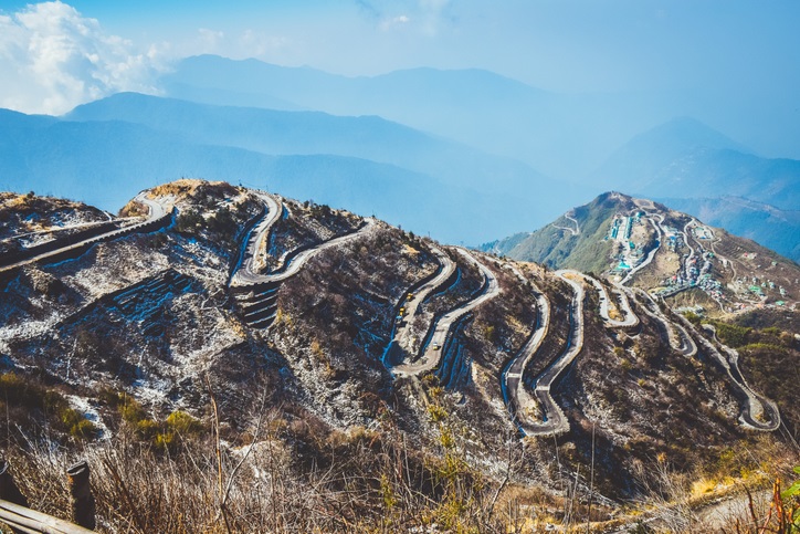 Zuluk hilltop, a lower Himalayan transit point on the Silk Route, in Sikkim, India.