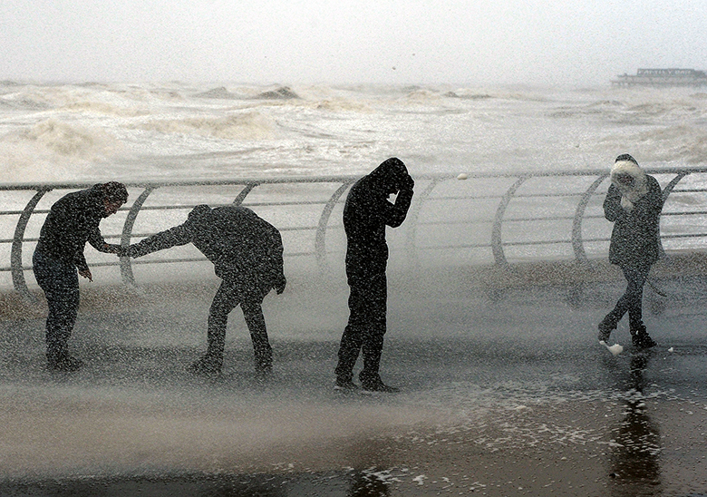 storm on seafront