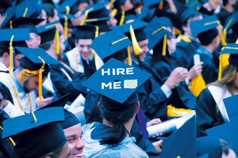 “Hire me” mortarboard