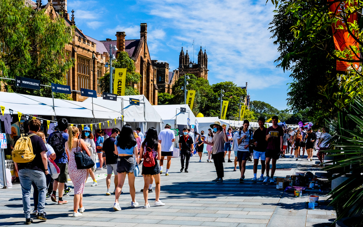 A welcome fair at the University of Sydney