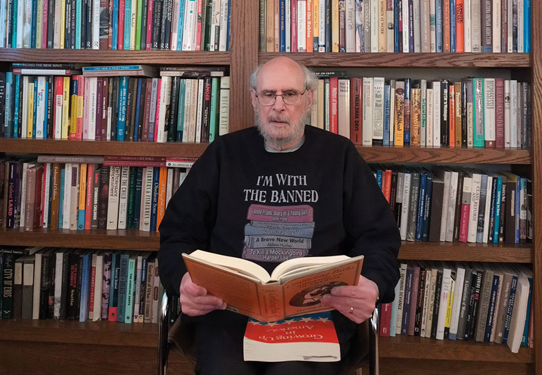 Harvey Graff reading a book, author of this story