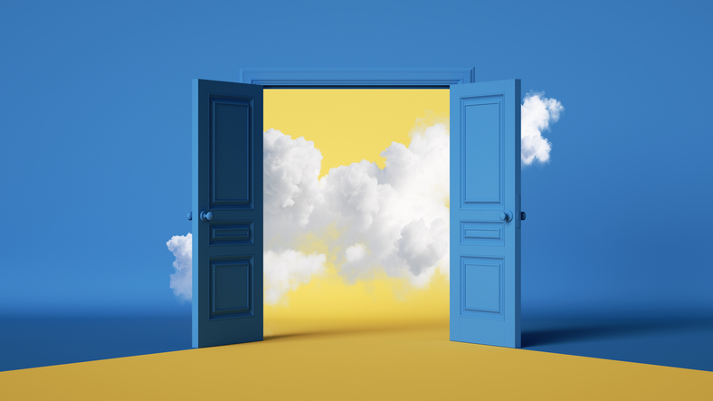 A wide door, illustrating business schools widening access