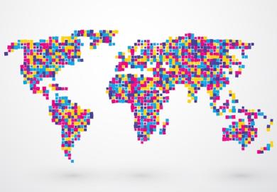 Colourful world map