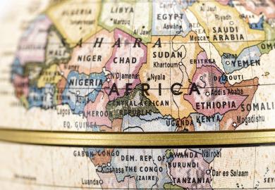Africa map globe