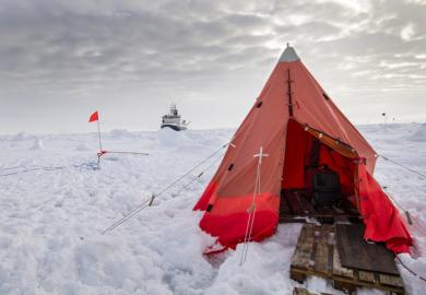 An Antarctic researcher’s tent