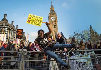 Anti-tuition fees demonstrators at Westminster