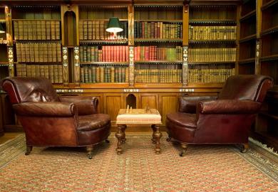 Armchairs in library