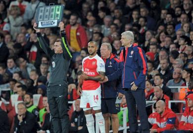 Arsene Wenger, Theo Walcott, Arsenal, Barclays Premier League match