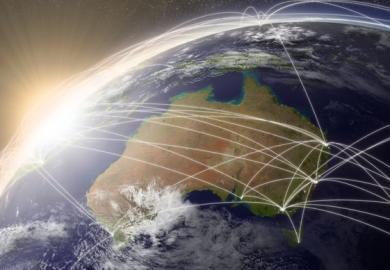 A map of Australian showing global links
