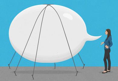 Inflated speech bubbled strapped down