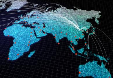  A map showing Beijing's connections with other cities around the world