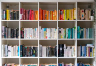 Blurred bookshelves
