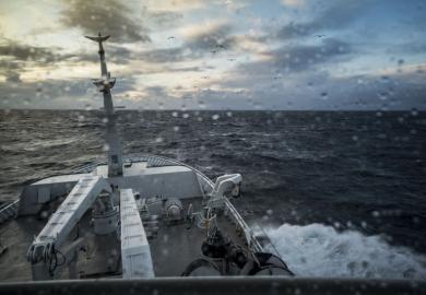 Boat on a stormy sea