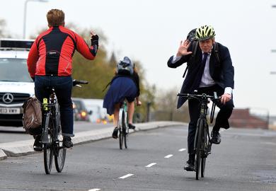 Boris Johnson cycling