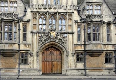 The closed gate of Brasenose College, Oxford