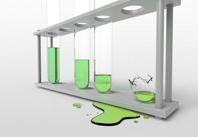 A broken test tube