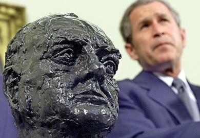 Bush with Churchill head