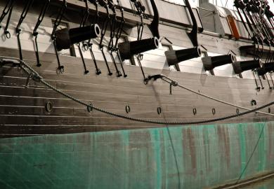 Cannons on a ship