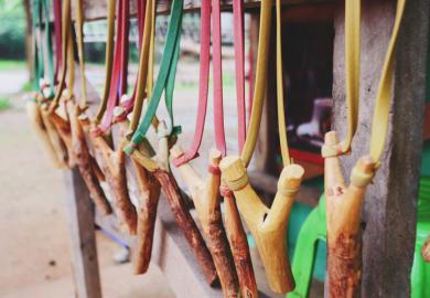 A rack of catapults