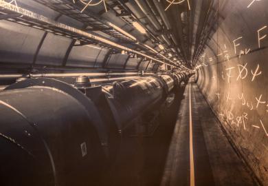 A long section of the Cern tunnel