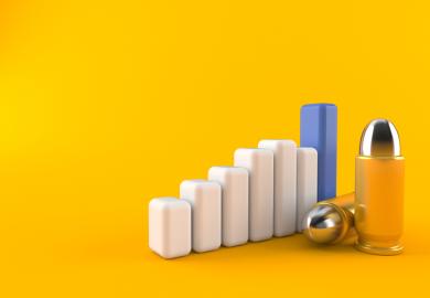 Bar chart with a bullet, symbolising the USS dispute