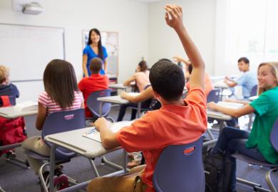 Children and teacher in a classroom