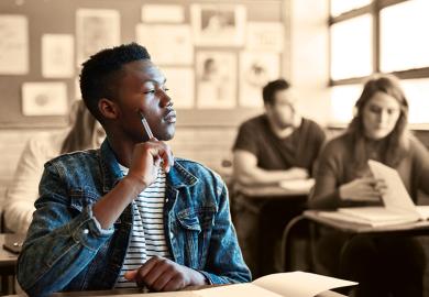 black student in classroom