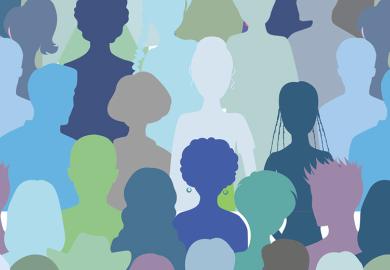 Coloured silhouettes of people's heads (illustration)