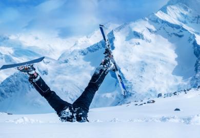 crashed skier