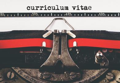 CV on old typewriter